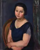 Portrait de jeune femme by Maurice Mendjizky, Huile sur toile, sold Oct 2023