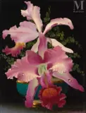 Orchidées by Lev Tchistovsky, Huile sur isorel, sold Oct 2023