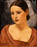 Portrait de femme by François Zdenek Eberl, Huile sur panneau, sold Oct 2023