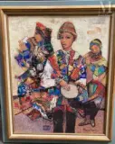 Musiciens by Samuel Azuelos, Huile sur toile, sold Oct 2023