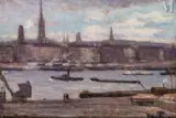 Port de Rouen by Henri Beau, Huile sur toile d'origine, sold Sep 2023