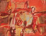 Composition en rouge by Albert Bitran, Gouache, sold Sep 2023