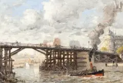 Porte de l'Estacade by Frank Myers Boggs, 1905, Huile sur toile d'origine, sold Sep 2023