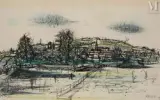 Pissos, circa 1948 by Jean Carzou, Encre, pastel et aquarelle, sold Sep 2023