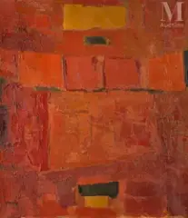 Figurine féminine 1965 by Manolis Calliyannis, Huile sur toile d'origine, sold Sep 2023