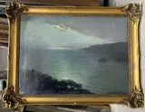 Belle île by Hippolyte Berteaux, Huile sur toile d'origine, sold Sep 2023