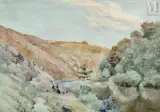 Paysage à la rivière by Gaston Béthune, Aquarelle sur papier, sold Sep 2023