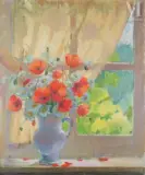 Bouquet de coquelicots by Jacques Bille, Huile sur toile d'origine, sold Sep 2023