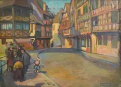 La petite France by André Devambez, Huile sur carton, sold Jun 2023