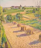 Les meules by Gustave Cariot, Huile sur panneau, sold Jun 2023