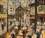 La place du Tertre by Lucien Génin, Huile sur toile d'origine, sold Jun 2023