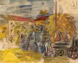 Dépiquage by Raoul Dufy, Huile sur toile d'origine, sold Jun 2023