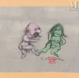 Le couple by Léonard-Tsuguharu Foujita, Encre et aquarelle, sold Jun 2023