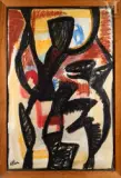 Vaudou by Jean-Michel Atlan, 1957, Détrempe à l'huile sur carton, sold Jun 2023