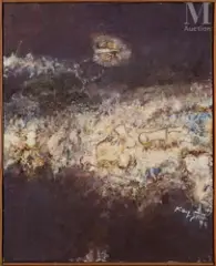 Nuage fossile by Key Sato, 1974, Huile sur toile, sold Jun 2023