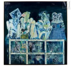 Menines au balcon by Louis Cane, 1984, Acrylique sur toile, sold Jun 2023