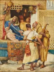 Marché oriental by Aleksandra Scekotikhina-Potockaja, 1920, Aquarelle sur papier, sold Jun 2023
