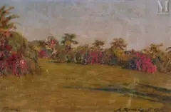 Tunis by Alexandre Roubtzoff, 1916, Huile sur toile marouflée sur carton, sold Jun 2023