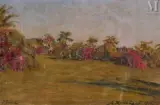 Tunis by Alexandre Roubtzoff, 1916, Huile sur toile marouflée sur carton, sold Jun 2023
