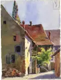 Vue du village de Turckheim by Jean-Jacques Waltz dit Hansi, Aquarelle sur traits de crayon noir, sold May 2023