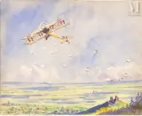 La Propagande aérienne, souvenir à son ami Raymond Schuhl by Jean-Jacques Waltz dit Hansi, Aquarelle sur traits de crayon noir, sold May 2023