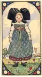 Petite alsacienne by Jean-Jacques Waltz dit Hansi, Aquarelle, Plume et encre noire, sur traits de crayon noir, sold May 2023