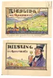 Projet d’étiquette de vin « Riesling des Gourmets by Jean-Jacques Waltz dit Hansi, Aquarelle, Plume et encre noire, sur traits de crayon noir, sold May 2023