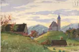 Vue de l’église de Labaroche by Jean-Jacques Waltz dit Hansi, Aquarelle sur traits de crayon noir, sold May 2023