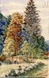 Vue de la vallée de Munster à Kolben by Jean-Jacques Waltz dit Hansi, Aquarelle sur traits de crayon noir, sold May 2023