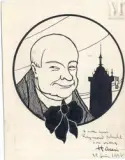 Autoportrait en médaillon by Jean-Jacques Waltz dit Hansi, Plume et encre noire, lavis d’encre de chine sur traits de crayon noir, sold May 2023