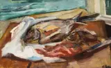 Nature morte aux poissons by Henri Epstein, Huile sur toile, sold May 2023