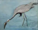 La grue by Józef Hecht, Huile sur toile, sold May 2023