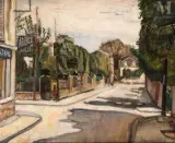 Rue au Vésinet, effet de soleil by Nathan Grunsweigh, Huile sur toile, sold May 2023