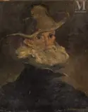 Portait d’homme à la barbe by Stanislas Eleszkiewicz, Huile sur carton, sold May 2023