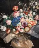 Les fleurs coupées by Zofia Piramowicz, Huile sur toile, sold May 2023