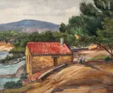 La maison à Gouron by Jean Misceslas Peské, Huile sur toile, sold May 2023