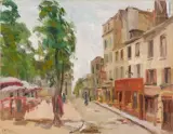 Place du Tertre, Montmartre by Élie Anatole Pavil, Huile sur toile, sold May 2023