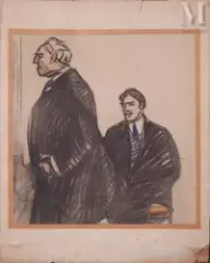 Deux personnages by Maxime Dethomas, Pastel et rehauts d'aquarelle sur papier, sold May 2023