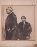 Deux personnages by Maxime Dethomas, Pastel et rehauts d'aquarelle sur papier, sold May 2023