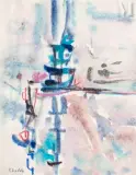 Sans titre by Mohammed Khadda, Aquarelle sur papier, sold May 2023