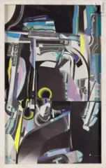 Alpha Ville by Alix Rist, Collage sur papier, sold May 2023
