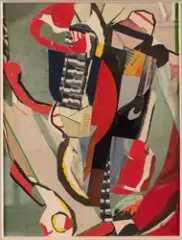 Fantasia by Alix Rist, Collage sur isorel, sold May 2023