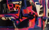 Pop music by Alix Rist, Collage sur isorel, sold May 2023