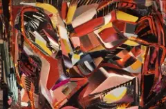Hoggar by Alix Rist, Collage sur isorel, sold May 2023