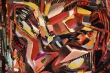 Hoggar by Alix Rist, Collage sur isorel, sold May 2023