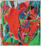 Mazurka by Alix Rist, Collage sur isorel, sold May 2023