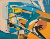Lagune by Alix Rist, Collage sur isorel, sold May 2023