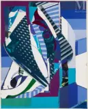 Rhapsody in Blue by Alix Rist, Collage sur isorel, sold May 2023