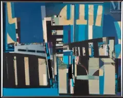 Carrefour by Alix Rist, Collage sur isorel, sold May 2023