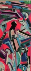 Minicomposition by Alix Rist, Collage sur papier, sold May 2023